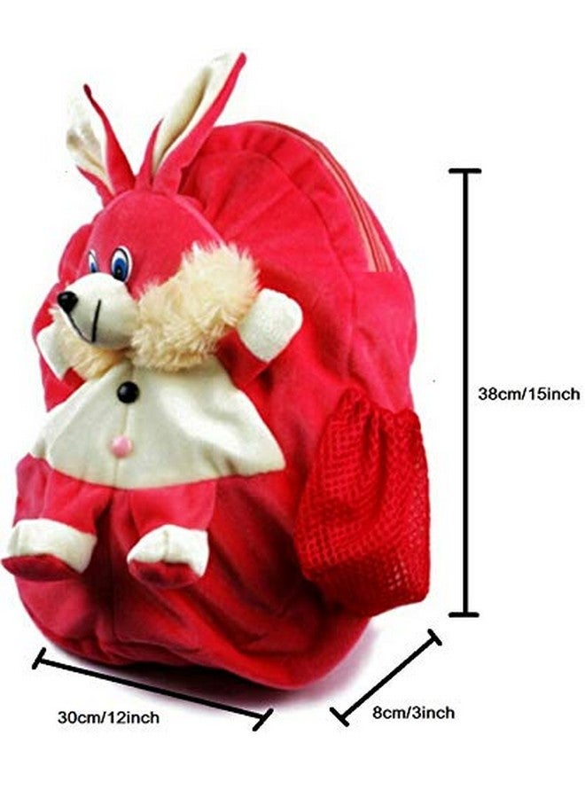 blue tree Cute Kids Backpack Toddler Bag Plush Animal Cartoon Mini Travel Bag For Baby Girl Boy 1-6 Years (Rabbit), 10 liter,Red - Image 3