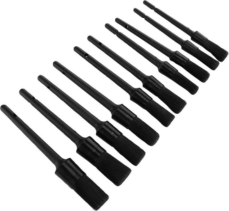 Car Cleaning Brushes Kit, 10pcs Detailing Dusting Brushes with Plastic Handles, Various Lengths for Interior Exterior Wheels Air Vent - Soft Durable, Non - Scratch Desig - Image 2
