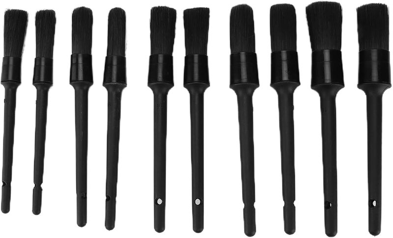 Car Cleaning Brushes Kit, 10pcs Detailing Dusting Brushes with Plastic Handles, Various Lengths for Interior Exterior Wheels Air Vent - Soft Durable, Non - Scratch Desig - Image 1