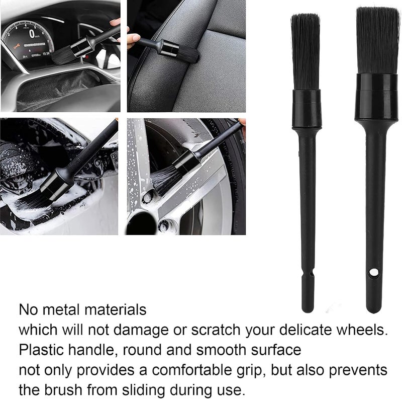 Car Cleaning Brushes Kit, 10pcs Detailing Dusting Brushes with Plastic Handles, Various Lengths for Interior Exterior Wheels Air Vent - Soft Durable, Non - Scratch Desig - Image 3