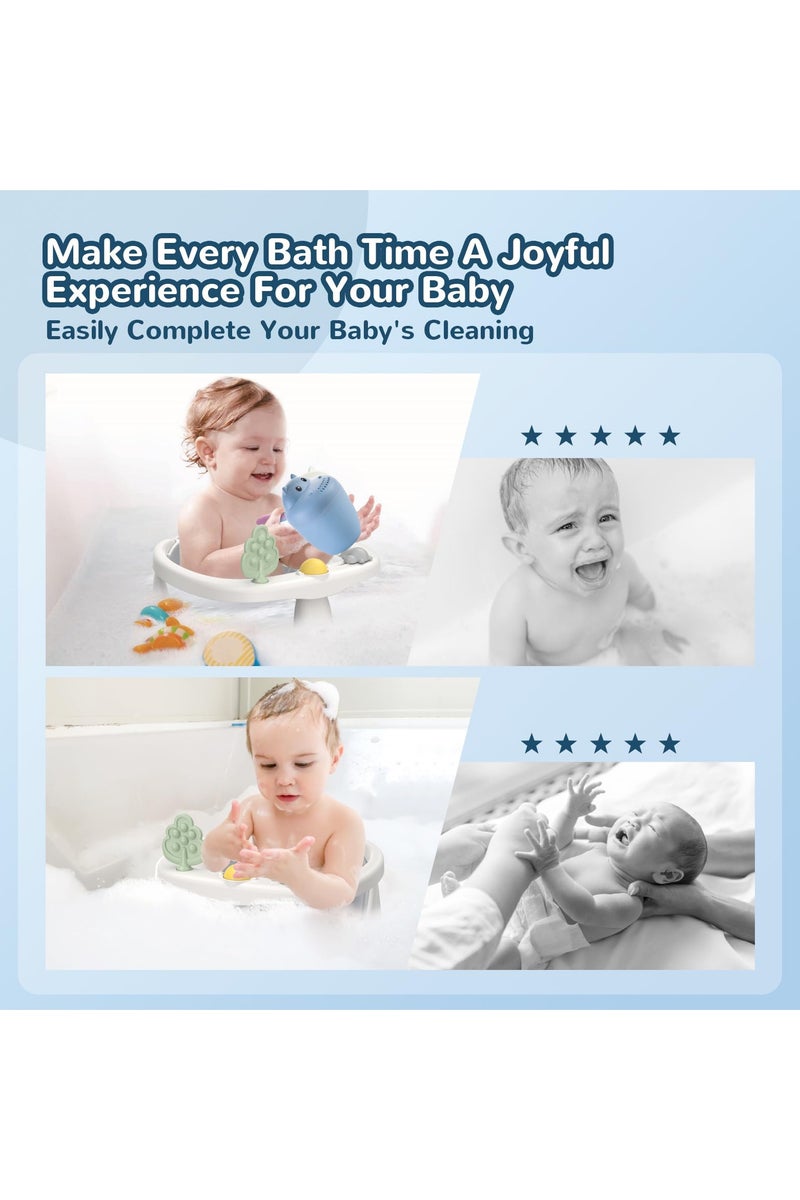 Jubilin Baby Bath Seat for Babies 6 Months & up, Comfortable Baby Bath Chair with Bath Cup, Non-Slip Bath Seats for Babies Sitting Up, Infant Bath Seat with Soft Cushion & Suction Cups, Grey - Image 5