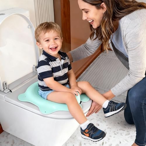 SKYROKU Foldable Travel Potty Seat for Toddler Portable Toilet Training Seat for Kids on The Go Fits Round Oval Toilets with NonSlip Base Travel Bag for Car Airplane Essentials Blue - Image 3