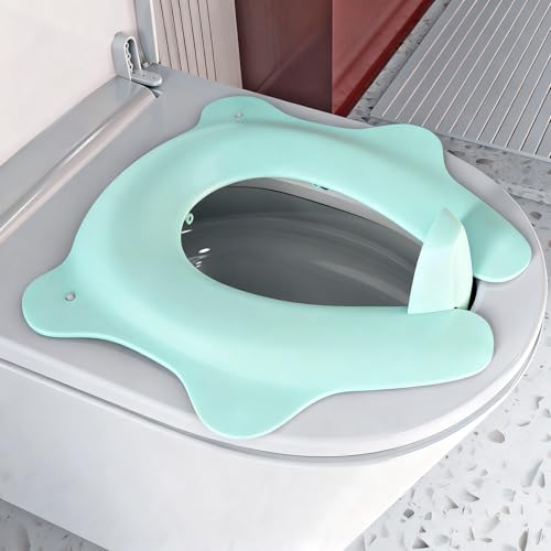 SKYROKU Foldable Travel Potty Seat for Toddler Portable Toilet Training Seat for Kids on The Go Fits Round Oval Toilets with NonSlip Base Travel Bag for Car Airplane Essentials Blue - Image 1