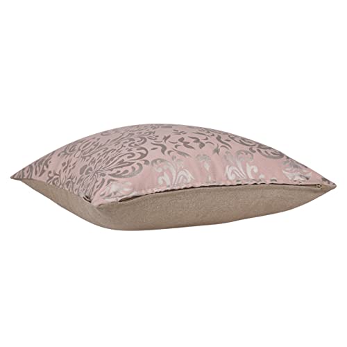 Home - The Best is for You Designer Self Design Cotton 275 TC Cushion Covers | Pack of 2 (Light Pink_Damask, 24X24 Inch) - Image 4