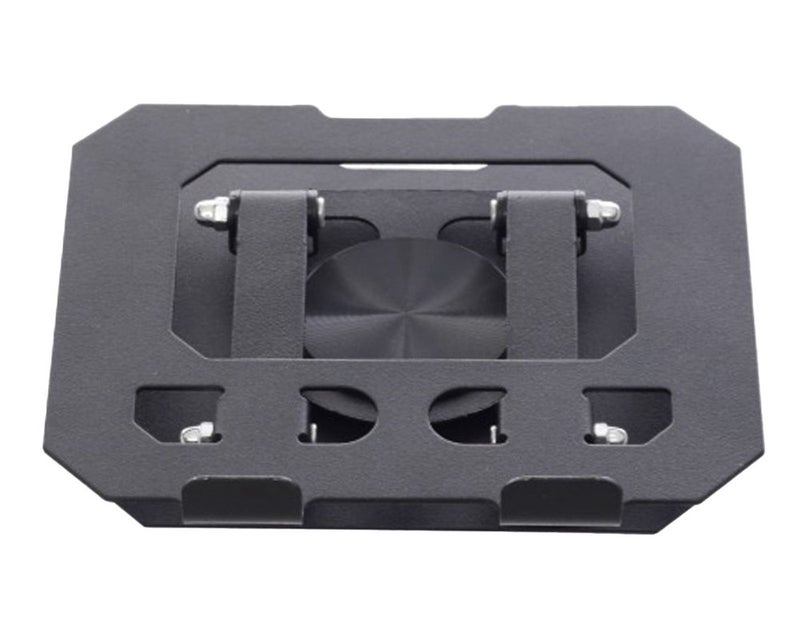 Metal Ergonomic Portable Tablet PC Stand | Foldable, 360° Rotating Desktop Holder for iPad, Phone, Tablet | Adjustable for Office, Home, Bed, Car | Durable, Sleek Design (1-Piece) - Black - Image 2