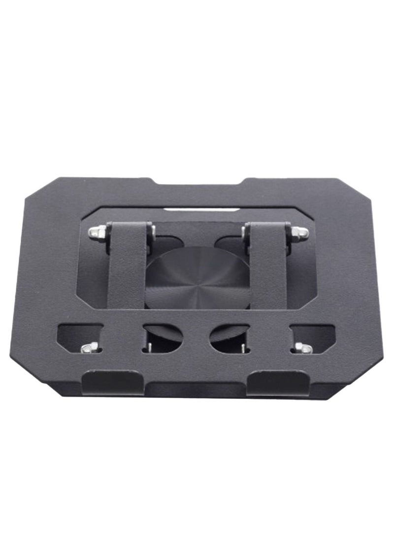 Metal Ergonomic Portable Tablet PC Stand | Foldable, 360° Rotating Desktop Holder for iPad, Phone, Tablet | Adjustable for Office, Home, Bed, Car | Durable, Sleek Design (1-Piece) - Black - Image 3