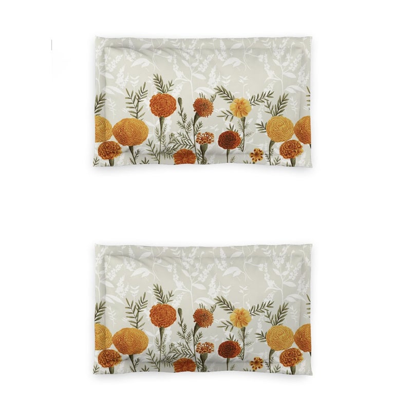 DDECOR Live beautiful DDECOR Live beautiful Cotton Floral 145 TC King Fitted Bedsheet with 2 Pillow Covers - Orangebu  - Image 4