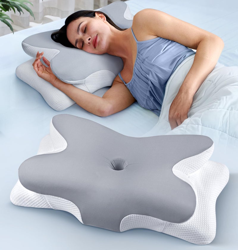 Cozyplayer Effective Pain Relief Cervical Neck Pillow for Sleeping, Ergonomic Cooling Side Sleeper Pillow for Neck Support, Orthopedic Contour Memory Foam Pillows, Bed Pillow for Back Stomach Sleeper - Image 1
