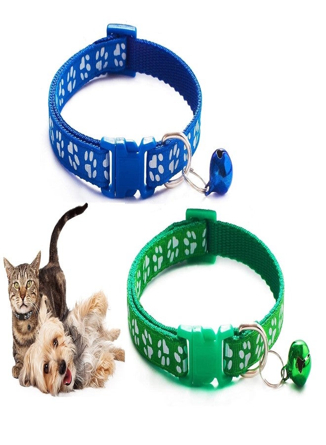 Hachiko(Buy 1 Get 1 Free) 2 pcs.Cat Collar with Bells, Kitten Puppy Dog Kitty Collar with Cute Pattern Fast Release Buckle Adjustable (Color May Vary) - Image 1