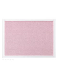 Navaris Framed Linen Bulletin Board - 17 X 23 Inches Fabric Jewelry Organizer Pinboard For Wall Memory Memo Pin Board - Pink Linen With White Frame  - Image 1