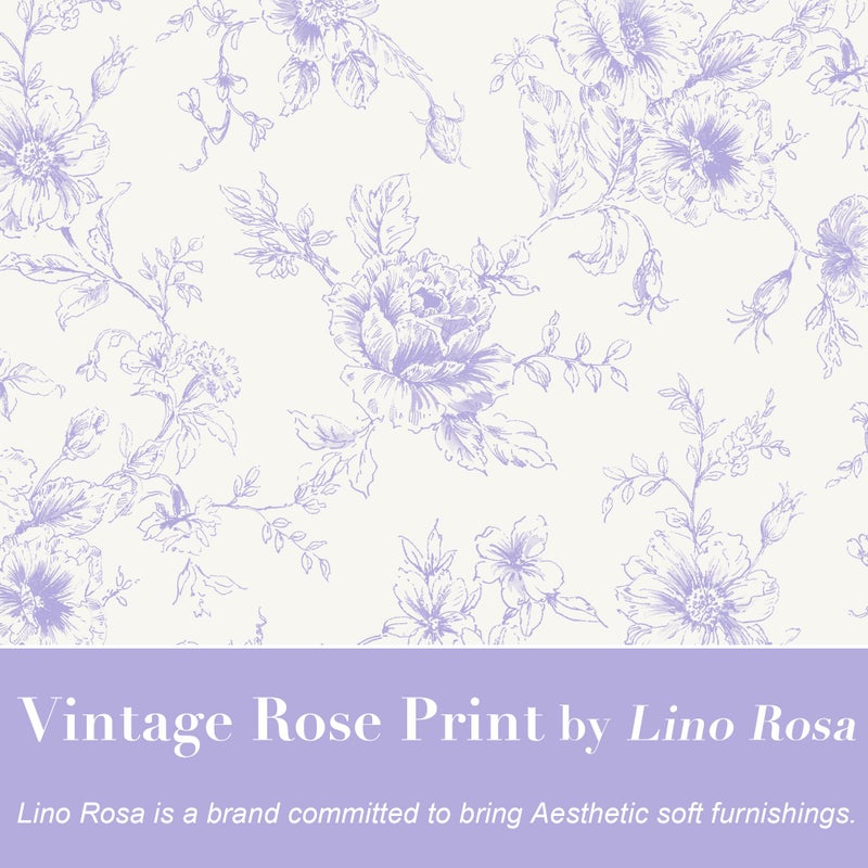 Lino Rosa Lavender Purple Floral Curtains for Bedroom,Vintage French Country Toile Cottage Core Sheer Linen Feminine Fairy Curtains for Nursery Girl Living Room,Light Lilac and White - Image 5