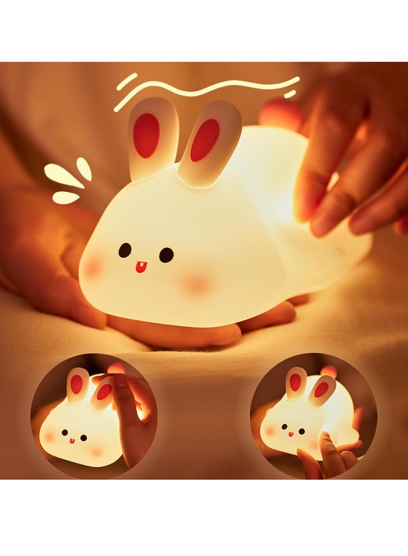 Child Night Light for Kids Touch Bunny Lamp, Rechargeable Lamp Kids Lights for Bedroom, LED Portable Bunny Night Light for Girls Boys Nursery,Children Nightlight Cute Room Decor Gifts - Image 1