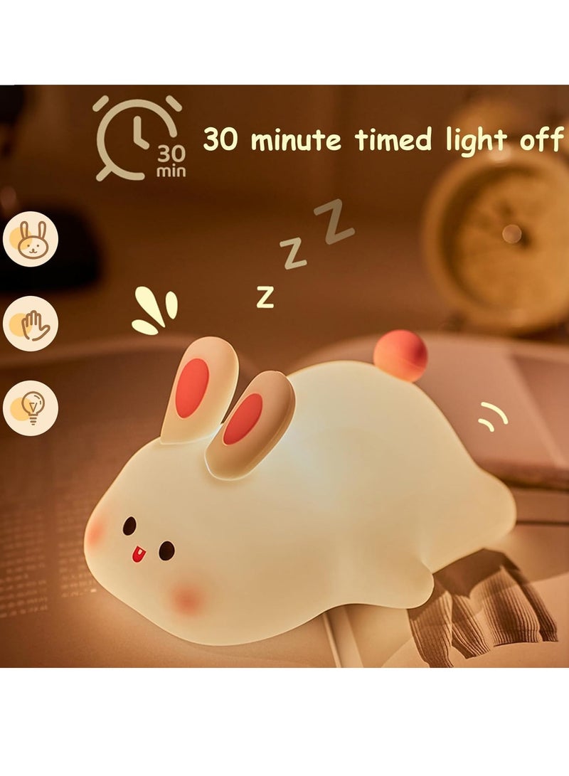 Child Night Light for Kids Touch Bunny Lamp, Rechargeable Lamp Kids Lights for Bedroom, LED Portable Bunny Night Light for Girls Boys Nursery,Children Nightlight Cute Room Decor Gifts - Image 3