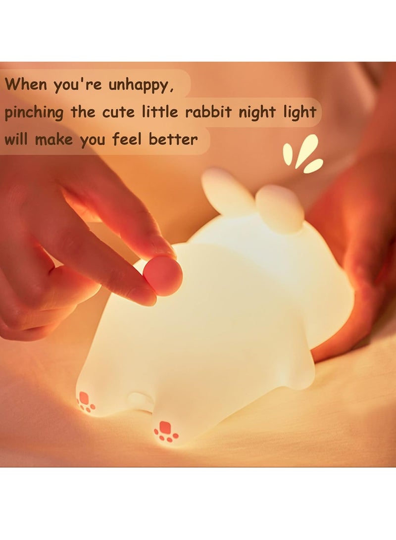 Child Night Light for Kids Touch Bunny Lamp, Rechargeable Lamp Kids Lights for Bedroom, LED Portable Bunny Night Light for Girls Boys Nursery,Children Nightlight Cute Room Decor Gifts - Image 2