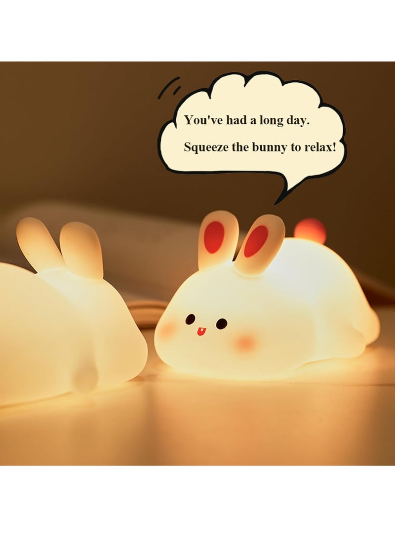 Child Night Light for Kids Touch Bunny Lamp, Rechargeable Lamp Kids Lights for Bedroom, LED Portable Bunny Night Light for Girls Boys Nursery,Children Nightlight Cute Room Decor Gifts - Image 4