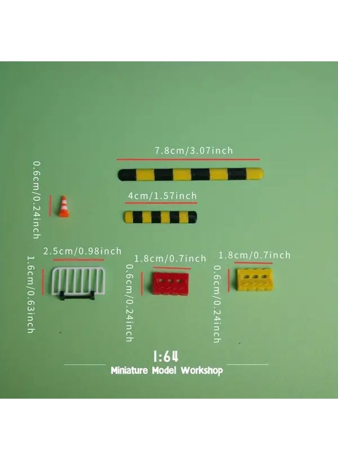 22 قطعة من مجموعة الطرق المصغرة بمقياس 1:64، نموذج مطبات السرعة وحواجز المخاريط TZ002 - Image 2