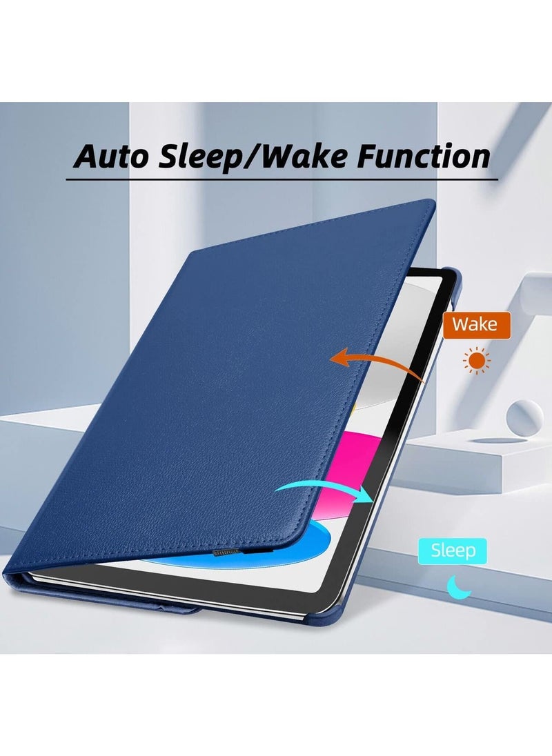 Case for Ipad 10th Generation Case 2022 iPad 10.9 Inch Case, iPad 10 Case Leather Smart Tablet 360° Rotating Case For IPad 10th Gen 2022 Release A2696 A2757 A2777 (Blue)