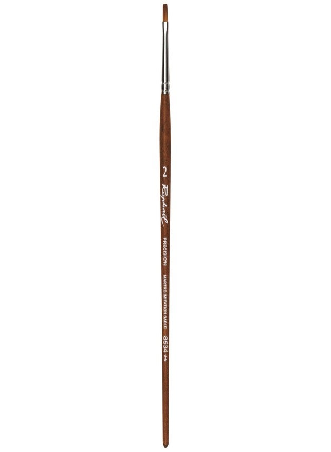 Sennelier Raphael Precision Watercolour Flat Brush No.2 |Ideal for Watercolor Paper, Mixed Media Pads, or Boards with Watercolors, Gouache, Inks, and Watercolor Pencils.