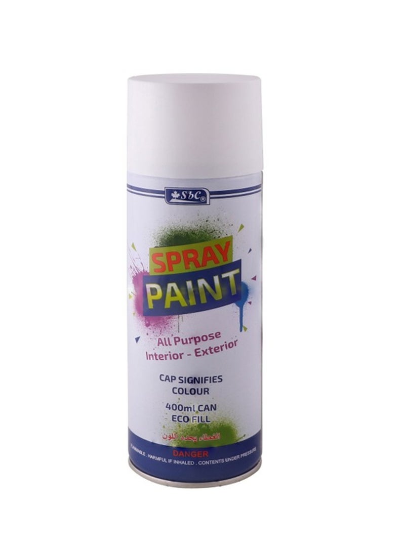 SBC All Purpose Spray Paint 400ml Content White - Image 1