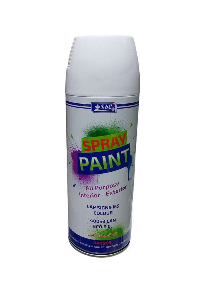 SBC All Purpose Spray Paint 400ml Content White - Image 2