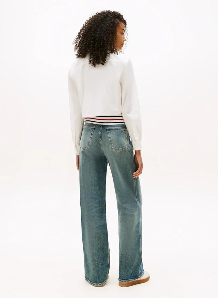 TOMMY JEANS Casual Crop Stripe Poplin Shirt