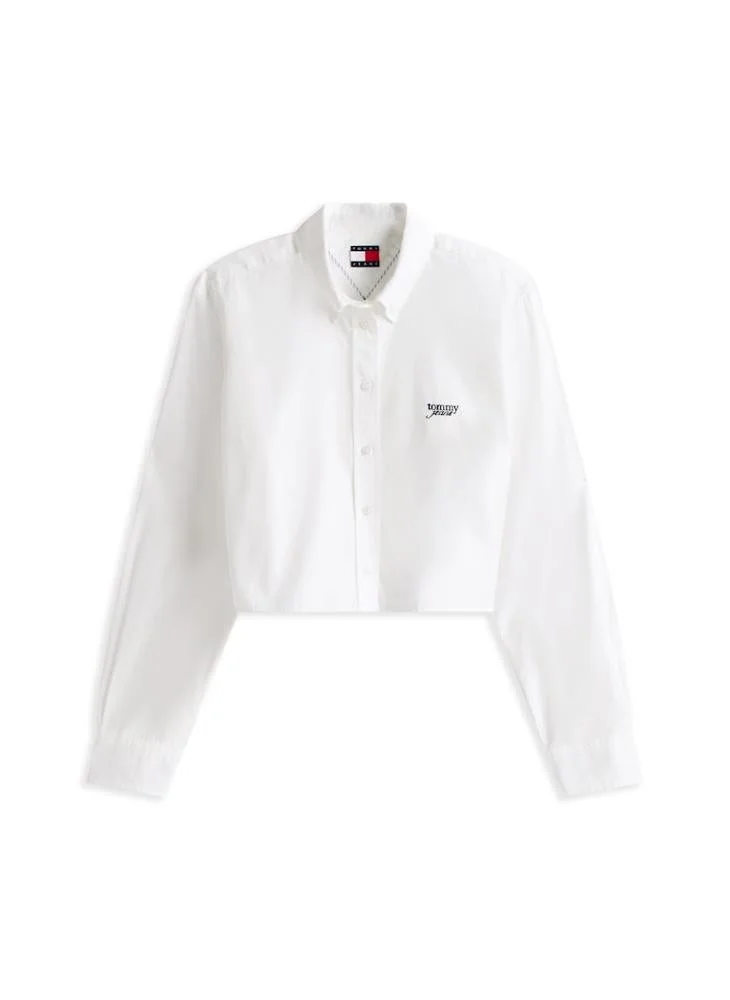 TOMMY JEANS Casual Crop Stripe Poplin Shirt