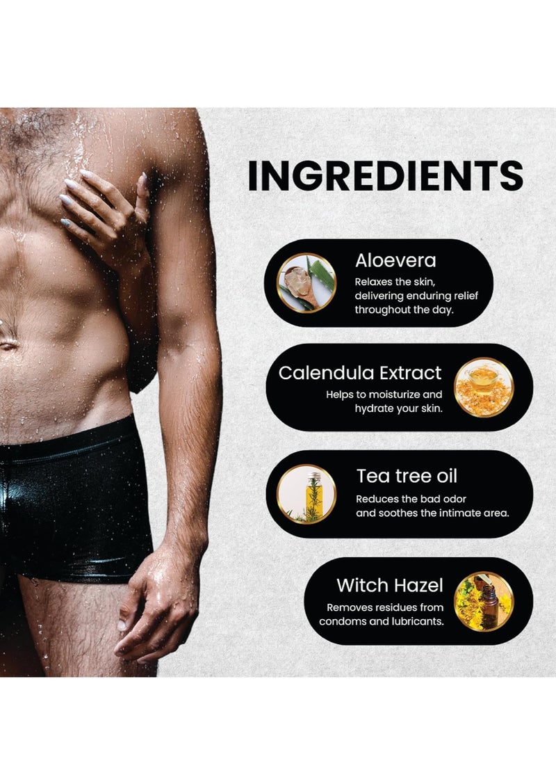 Skin Elements Men's Intimate Wash JUMBO Pack | with Refill | For 180 Days | 420 ml | pH Balanced Hygiene Foaming Wash | Prevents Bad Odor and Irritation| with Tea Tree Oil | Super Saver Pack | - Image 5