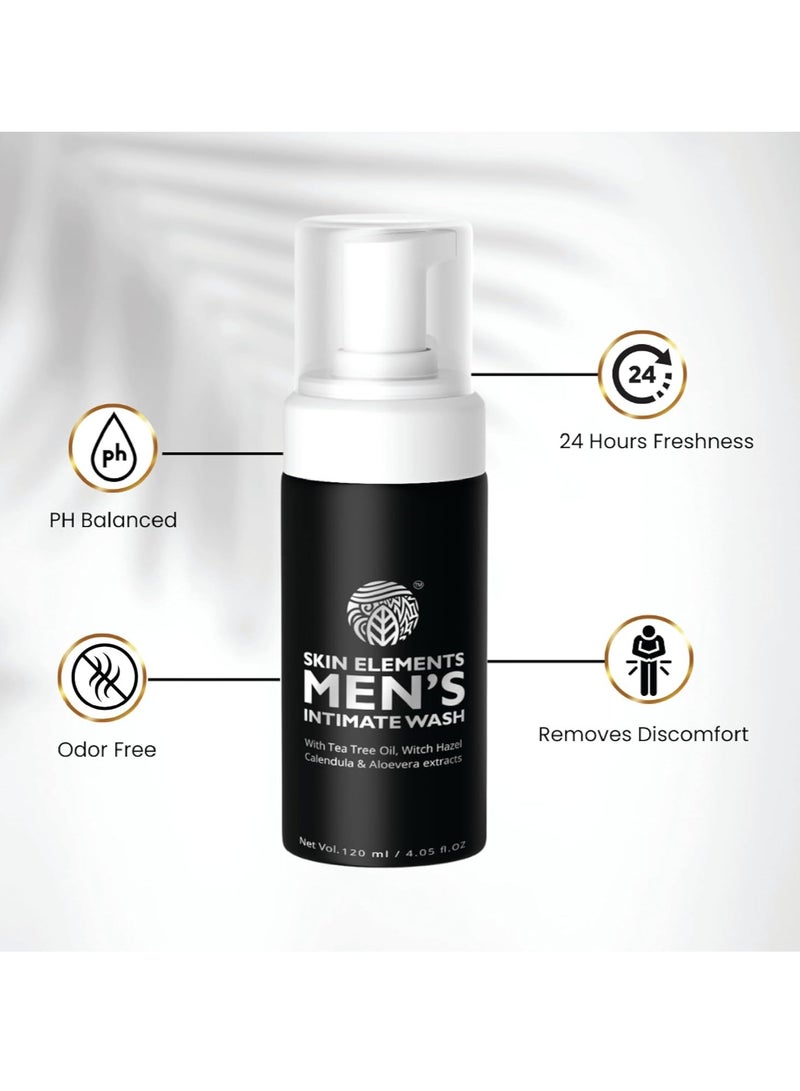 Skin Elements Men's Intimate Wash JUMBO Pack | with Refill | For 180 Days | 420 ml | pH Balanced Hygiene Foaming Wash | Prevents Bad Odor and Irritation| with Tea Tree Oil | Super Saver Pack | - Image 4