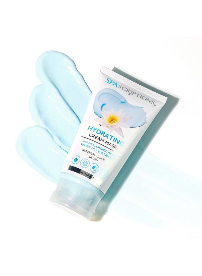 spascriptions قناع كريم مرطب من سبا سكريبتشنز مع حمض الهيالورونيك، وزهرة الماء، وفيتامين E، للعناية بالبشرة المصممة لإعادة إشراقة الشباب لبشرتك، تغذية، تليين وإشراق - Image 2
