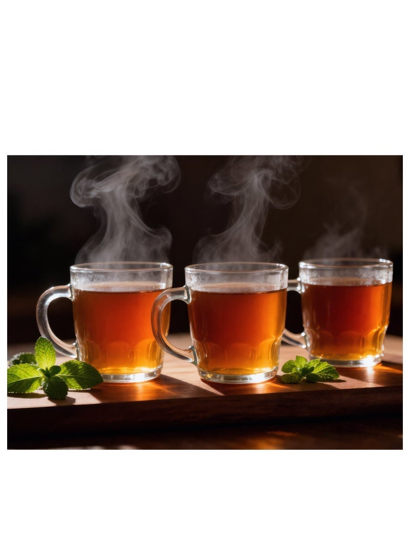 Bisbell Glass Mug Set 3 Pieces 230ml Clear Lead-Free Glass Mugs Dishwasher Safe - Image 2
