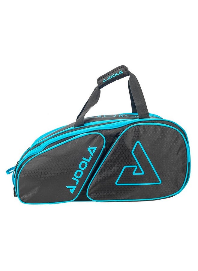JOOLA JOOLA Tour Elite Pickleball Bag - Backpack & Duffle Bag for Paddles & Pickleball Accessories - Thermal Insulated Pockets Hold 4+ Paddles - Includes Fence Hook Black/Light Blue  - Image 5