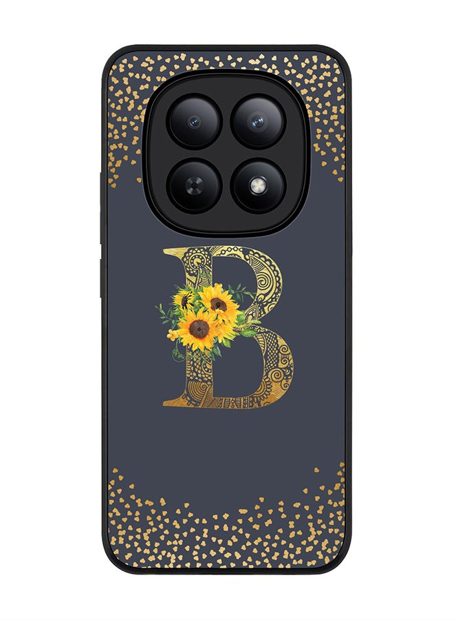 Stylizedd For Xiaomi Redmi Note 15 5G / Poco M8 Case,Slim fit Camera Protection, Shockproof Thin Phone cover  - Custom Floral Monogram - B  (Grey ) - Image 1