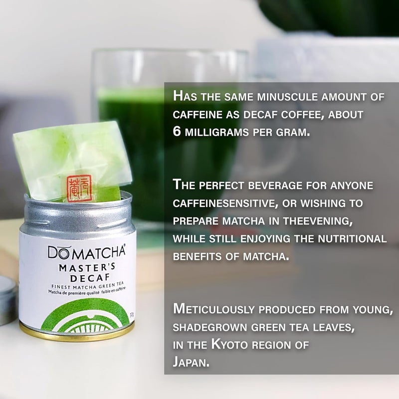 DoMatcha Master's Decaf Matcha Powder - Authentic Japanese Green Tea, Ceremonial Grade, 30g - Image 2