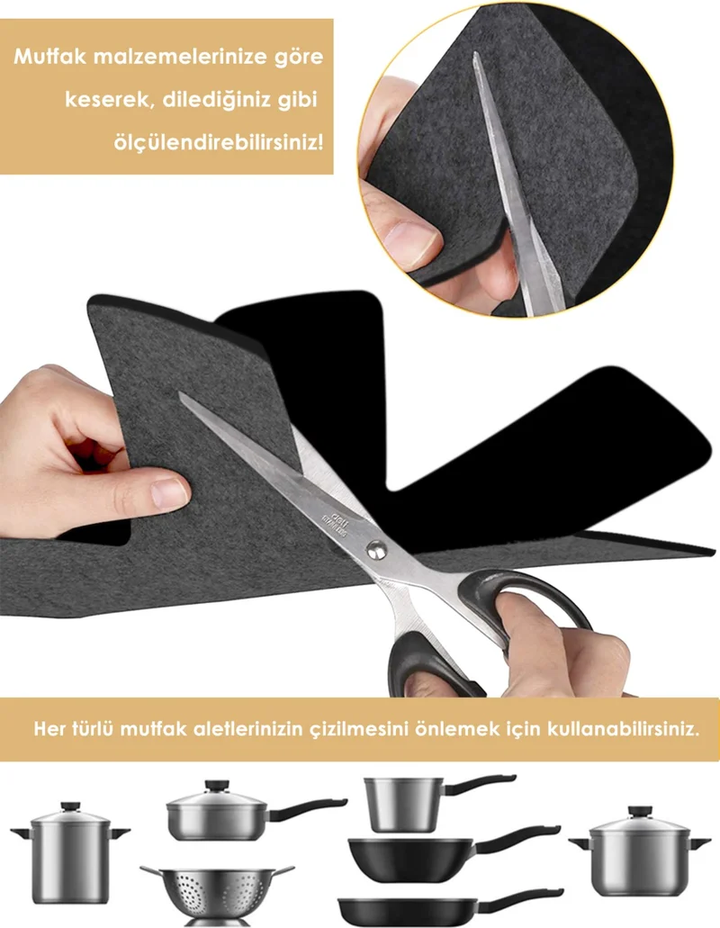 هامور Dough Pot Pan Borcam Protector Non-Scratch Non-Felt Set of 8 Scratch and Impact Resistant Protection