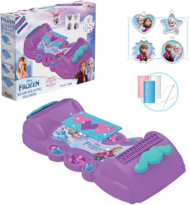 Dede Disney Frozen Jewelry Beads Weaving Machine, Purple boy toys, girl toys, birthday gift, Christmas gift, growth, fun, for kids.
