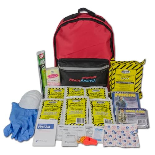 Ready America 70180 72 Hour Emergency Kit, 1-Person, 3-Day Backpack, Includes First Aid Kit, Survival Blanket, Emergency Food Portable Disaster Preparedness Go-Bag for Earthquake, Fire, Flood - Image 1