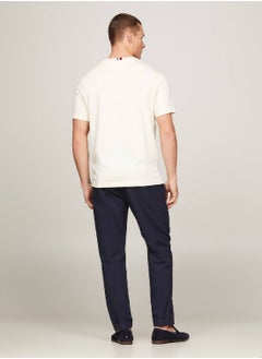 TOMMY HILFIGER Men's Archive Crest Logo T-Shirt -  Pure cotton, Beige  - Image 2