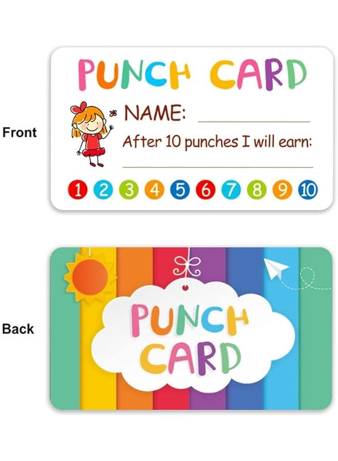 إيروريكس بطاقات مكافأة مثقبة 100 قطعة بطاقة مكافأة حافز لمخطط سلوك المعلم للأطفال لوازم الفصل الدراسي في المنزل للتحفيز 2 بوصة × 3.5 بوصة - Image 3