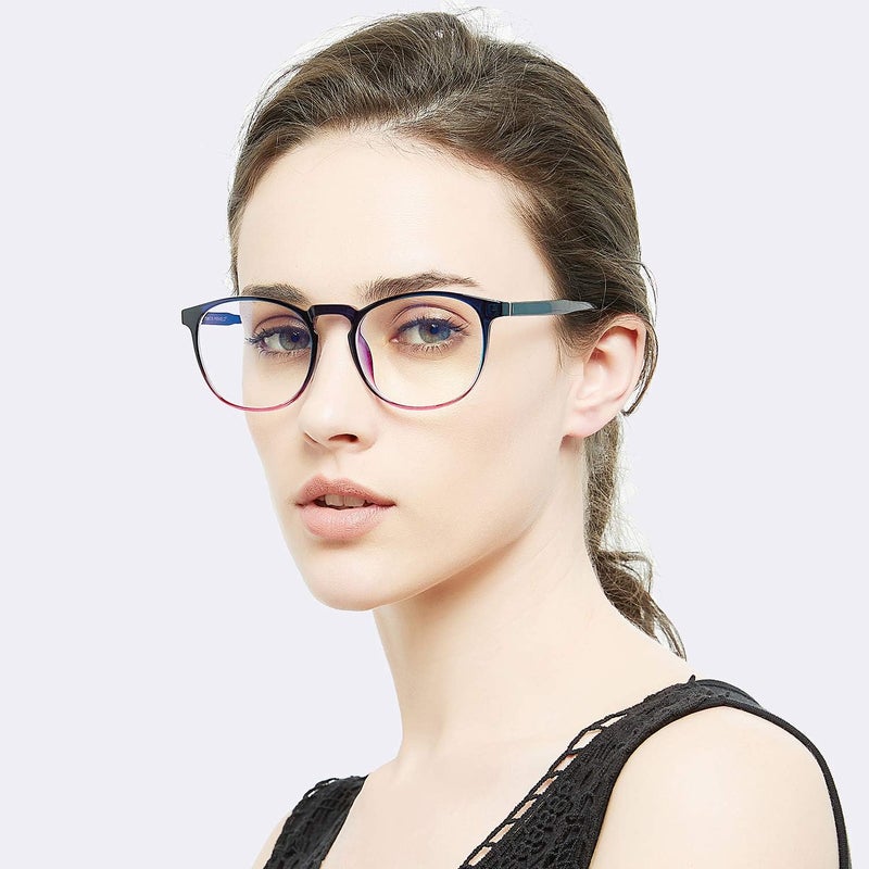 FEIYOLD Blue Light Blocking Glasses Women/Men,Retro Round Anti Eyestrain Computer Gaming Glasses(2Pack) - Image 2