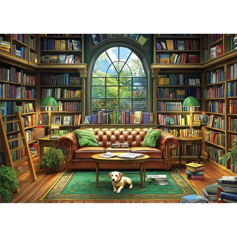 Blueforest Reading Room 1000 Piece Puzzle for Adults Unique Book Room Puzzles for Adults 1000 Pieces Library Bookshelf Jigsaw Puzzles 1000 Pieces Family Challenging Puzzle 275x196 - Image 3