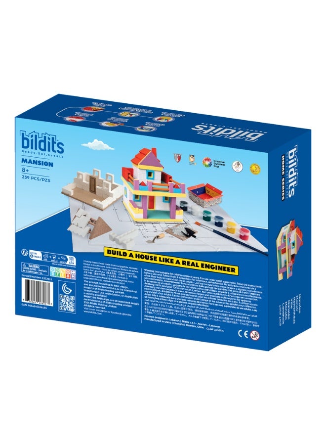 bildits طقم القصر: بناء منزل أحلام مع مسبح، شرفة، وبلكونة، للأعمار 8 سنوات فما فوق، 233 قطعة - Image 3