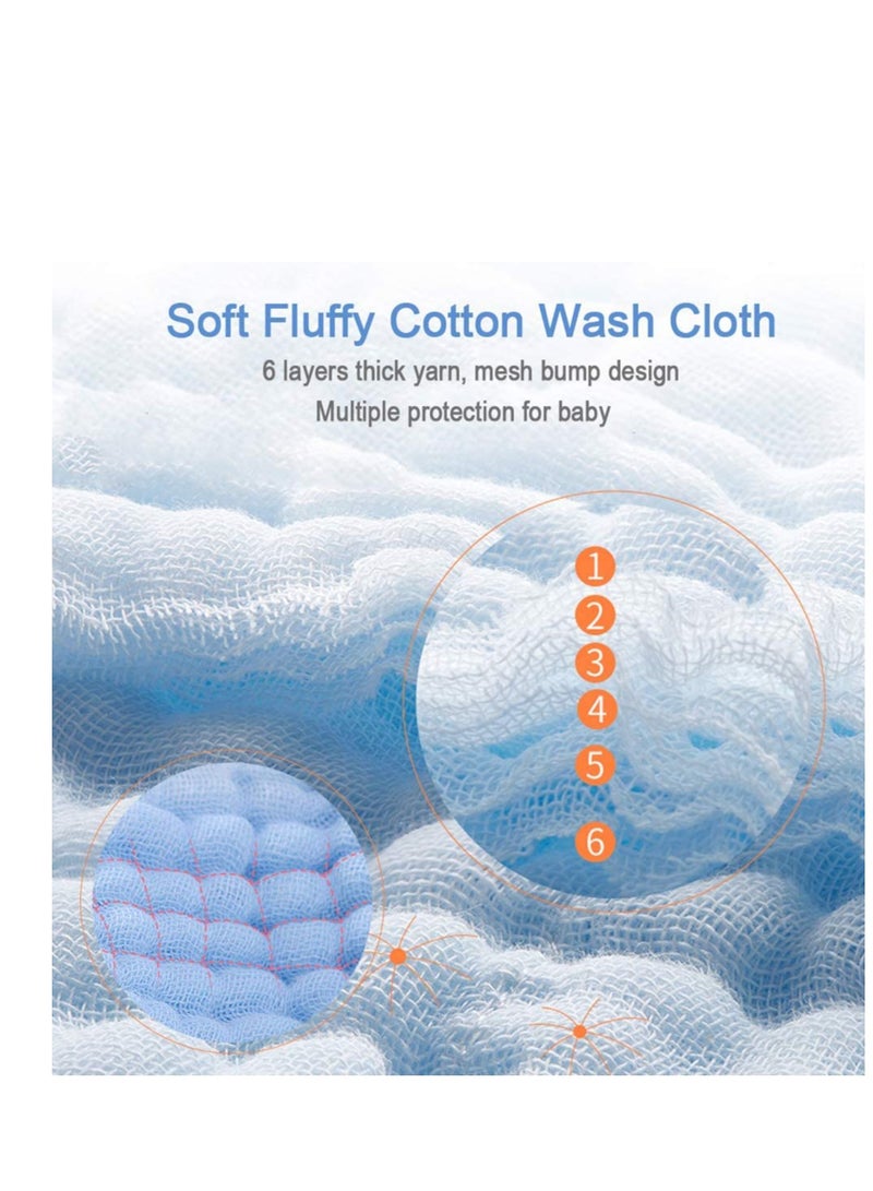 SOLARAE 10 Bamboo Baby Washcloths Natural Organic Facial Towel for Adults Babies Soft Thick Absorbent, and Hypoallergenic Face Body Cloths Registry Household Newborn Shower Gifts - Image 5