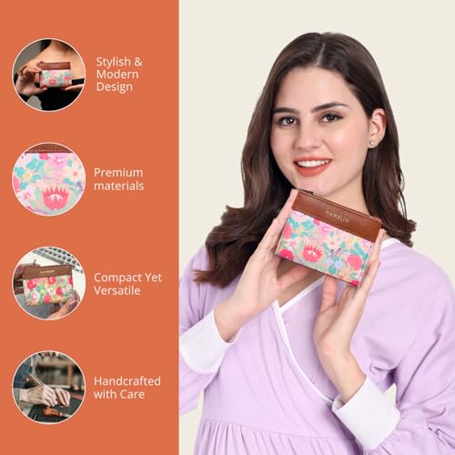 HAMELIN Women’s Wallet | Slim Card Holder Wallet for Women Stylish | Compact Ladies Purse with Card Holder | Small Purse |Versatile Mini Wallets for Girls | Ideal Gift for Women | Indian Summer - Image 2