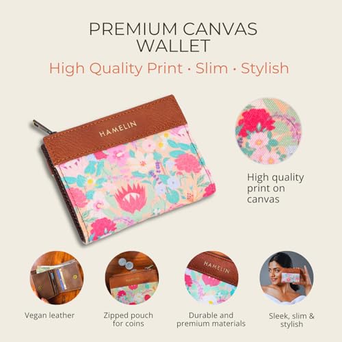 HAMELIN Women’s Wallet | Slim Card Holder Wallet for Women Stylish | Compact Ladies Purse with Card Holder | Small Purse |Versatile Mini Wallets for Girls | Ideal Gift for Women | Indian Summer - Image 3