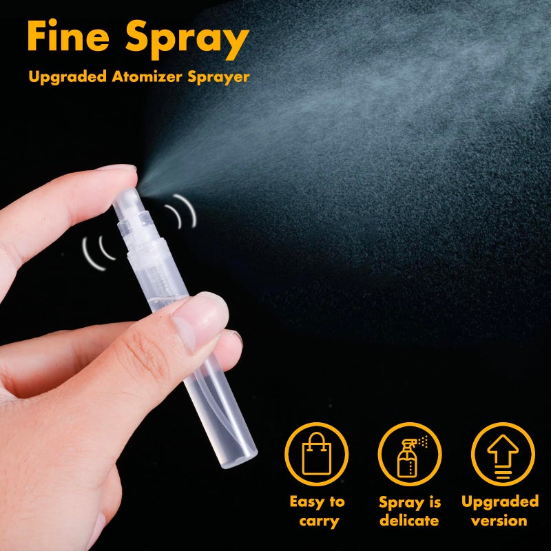 Chiallco Mini Perfume Sample Bottles, 10 Pack 5 ml Plastic Small Perfume Spray Bottle, Fine Mist, Portable Perfume Travel Refillable Bottle, Upgraded atomizer sprayer for perfume, Clear - Image 2