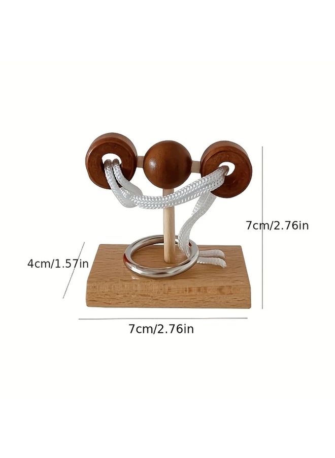 6 Piece Wooden IQ Puzzle Set Brain Teaser Unlocking Challenge Gift For Adults - Image 3