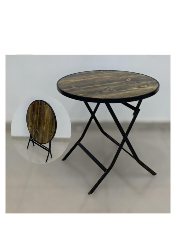 SMART HOME Round Folding Dining Table - Foldable Café Table with Fiber Top - 80 x 80 cm - Elegant and Sturdy Design - Side Table for Home, Kitchen, Cafés, or Outdoor Seating  - Image 2