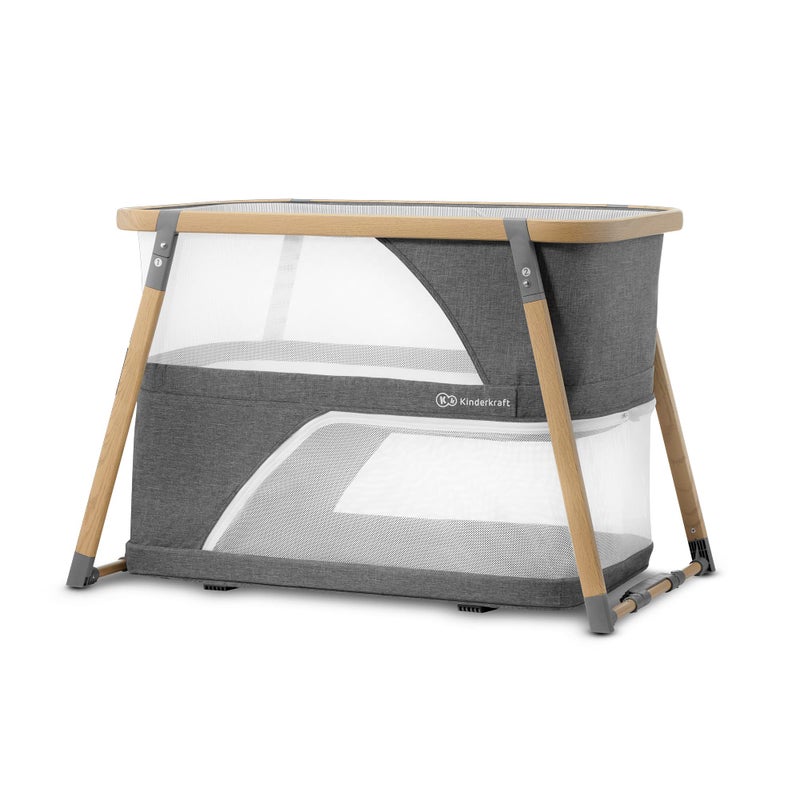 Kinderkraft kk Kinderkraft - Sofi Travel Cot With Playpen Function - Grey - Image 1