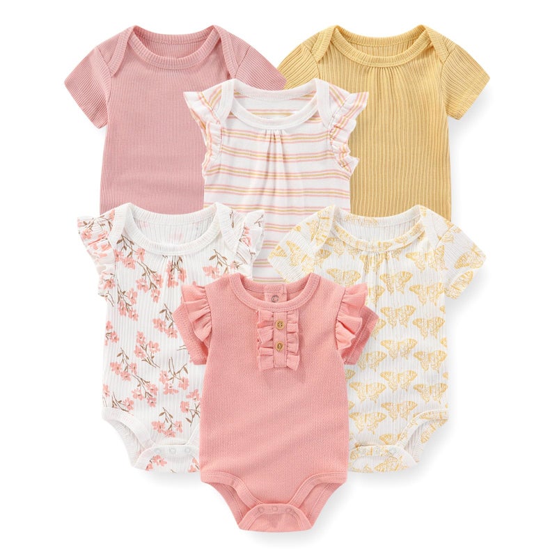 JELYLOVE Fashion Baby Boy Girl Bodysuits 6-Pack Casual Cotton Soft Infants Outfit New born Clothes - Image 1