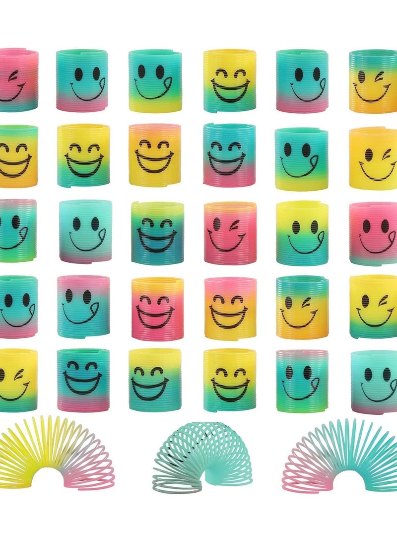 30 Pack Spring Rainbow Magic Fidget Stress Coil Mini Springs Bulk Toys For Party Favor Carnival Prize Birthday Goodie Bag Stuffers For Kids Boys Girls  - Image 1